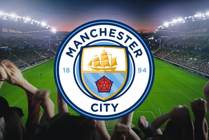 Man City holding aloft the Premier League title